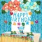 Summer Tropical Birthday Party Decorations – Beach Theme Supplies with Tablecloth, Happy Birthday Banner, Aloha Luau Balloons, Foil Fringe Curtains, Hibiscus & Palm Leaves, Cake Toppers
